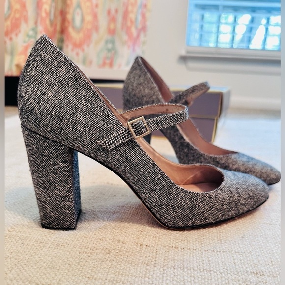 Louise et Cie Jayde Mary Jane block heel pump tweed fabric black/white 8.5M​ - Picture 2 of 13